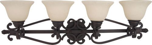 Maxim Lighting 37" 4-Light Bath Vanity in Oil Rubbed Bronze with Frosted Ivory Glass