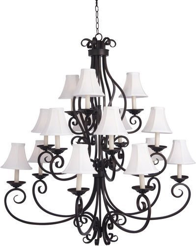 Maxim Lighting 45" 15-Light Chandelier in Shades with Oil Rubbed Bronze