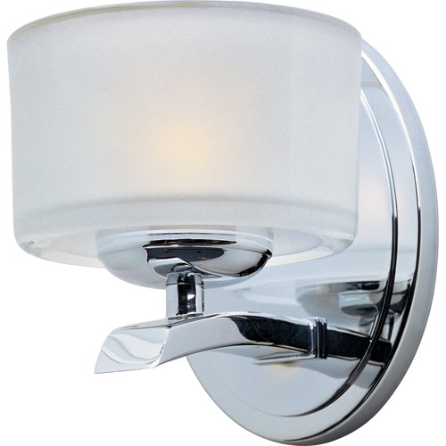 Maxim Lighting 5" 1-Light Bath Vanity in Polished Chrome with Frosted Glass