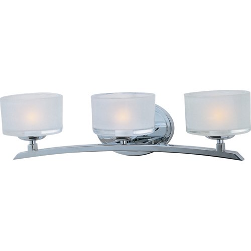 Maxim Lighting 20 1/2" 3-Light Bath Vanity in Polished Chrome with Frosted Glass