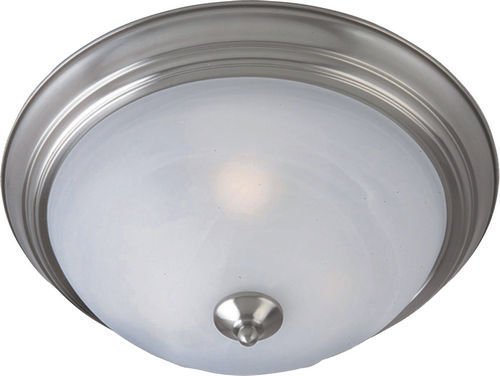 Maxim Lighting 11 1/2" 1-Light Outdoor Ceiling Mount in Satin Nickel with Marble Glass