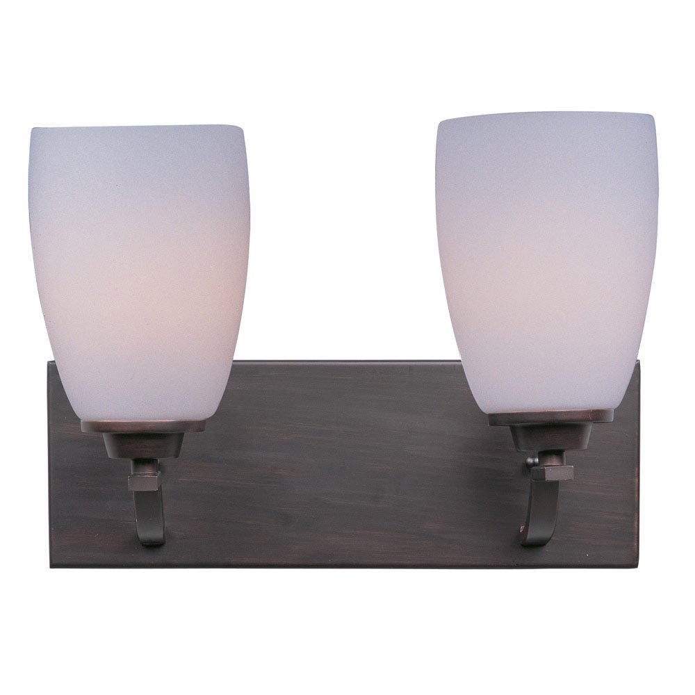Maxim Lighting Double Bath Vanity in Oil Rubbed Bronze with Satin White Glass