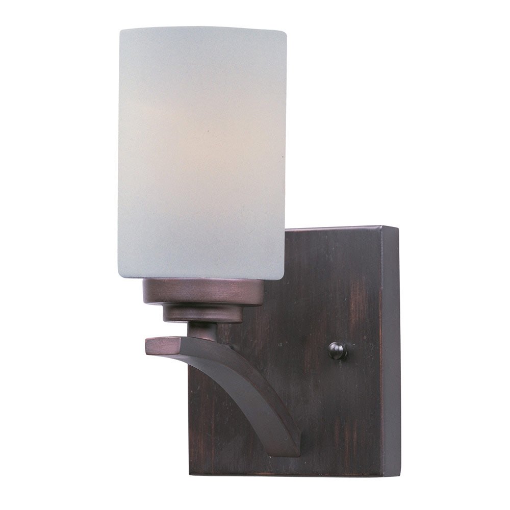 Maxim Lighting Single Light Wall Sconce in Oil Rubbed Bronze with Satin White Glass