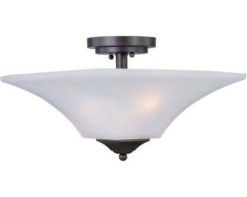 Maxim Lighting 13" 2-Light Semi-Flush Mount in Oil Rubbed Bronze with Frosted Glass