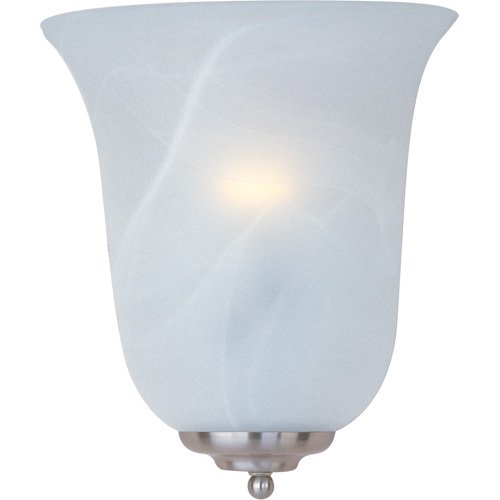 Maxim Lighting 10" 1-Light Wall Sconce in Satin Nickel with Marble Glass