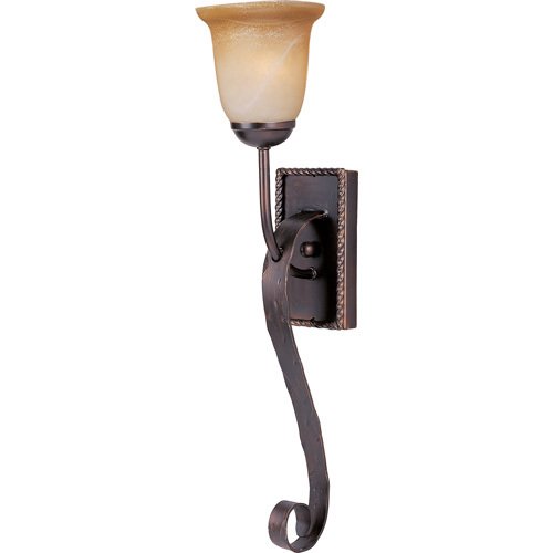 Maxim Lighting 6" 1-Light Wall Sconce in Oil Rubbed Bronze with Vintage Amber Glass