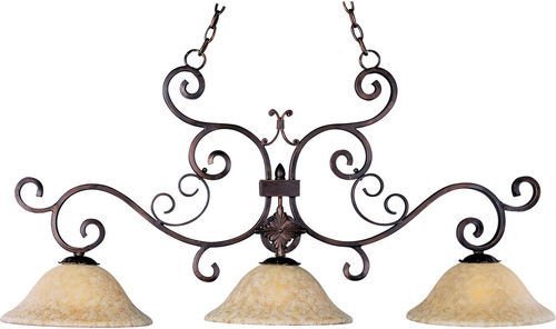Maxim Lighting 13" 3-Light Island Pendant in Oil Rubbed Bronze with Vintage Amber Glass