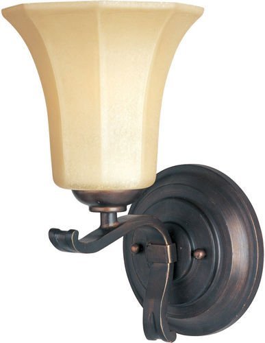 Maxim Lighting 6" 1-Light Wall Sconce in Weathered Russet with Wilshire Glass