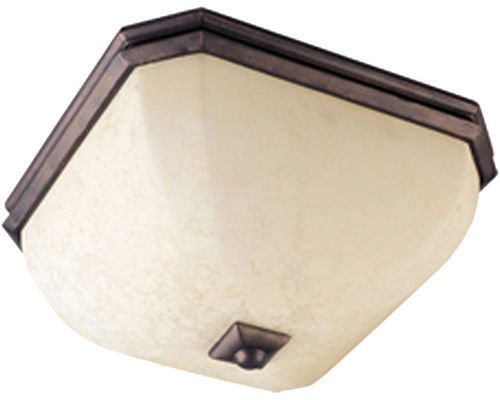 Maxim Lighting 16 1/2" 2-Light Flush Mount in Rustic Burnished with Frost Lichen Glass