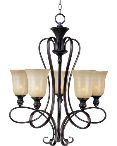 Maxim Lighting 25" 5-Light Chandelier in Oil Rubbed Bronze with Wilshire Glass