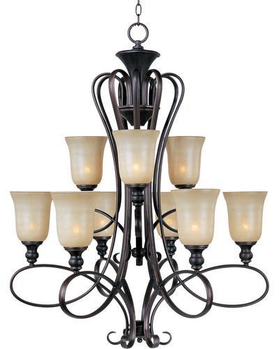 Maxim Lighting 32 1/2" 9-Light Chandelier in Oil Rubbed Bronze with Wilshire Glass