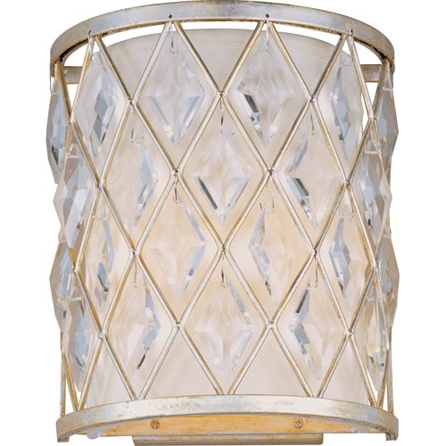 Maxim Lighting 9 1/4 1-Light Wall Sconce in Golden Silver with Diamond Shaped Crystals