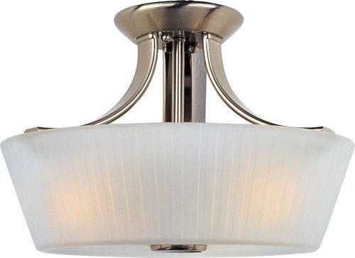 Maxim Lighting 13 1/4" 3-Light Semi-Flush Mount in Satin Nickel with Frosted Glass