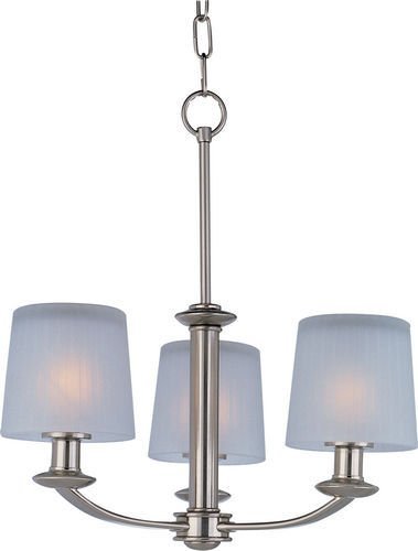 Maxim Lighting 18 1/2" 3-Light Chandelier in Satin Nickel with Frosted Glass