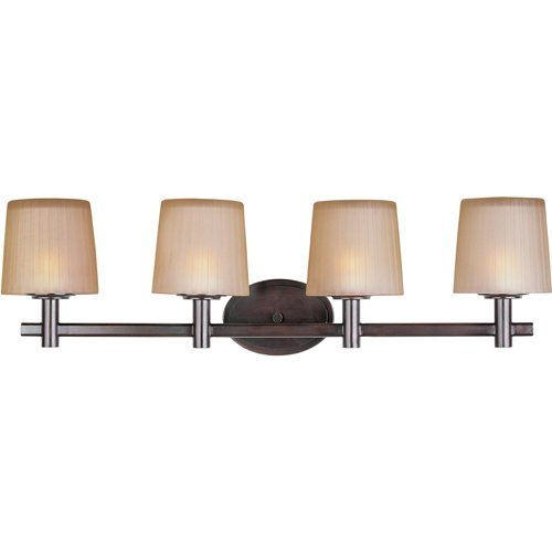 Maxim Lighting 32" 4-Light Bath Vanity in Oil Rubbed Bronze with Dusty White Glass