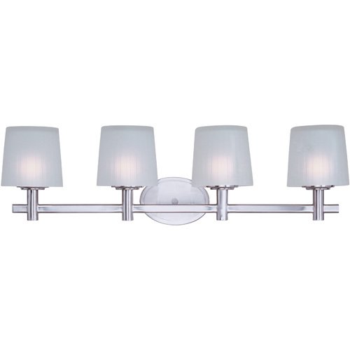 Maxim Lighting 32" 4-Light Bath Vanity in Satin Nickel with Frosted Glass