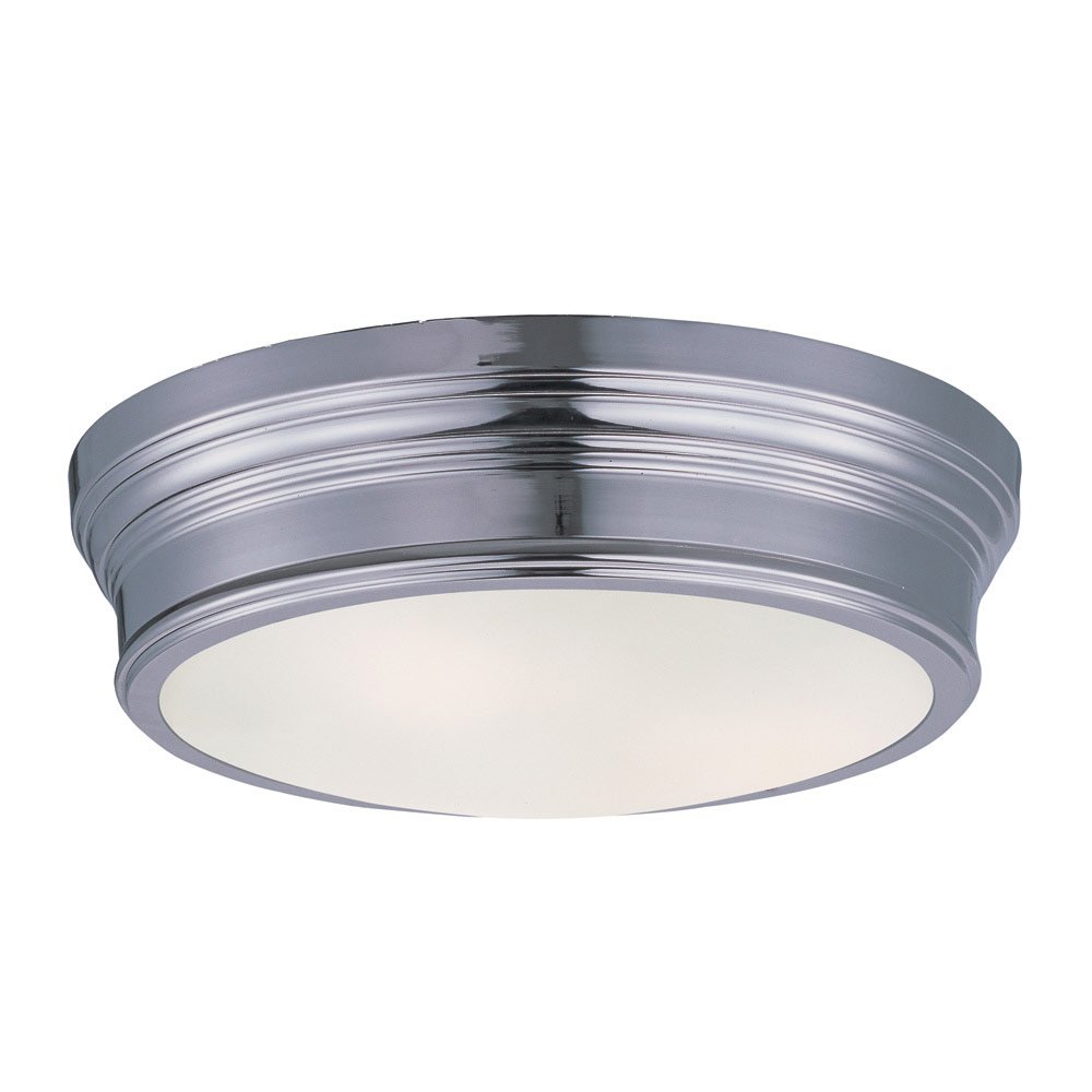 Maxim Lighting Flush Mount in Polished Nickel with Satin White Glass