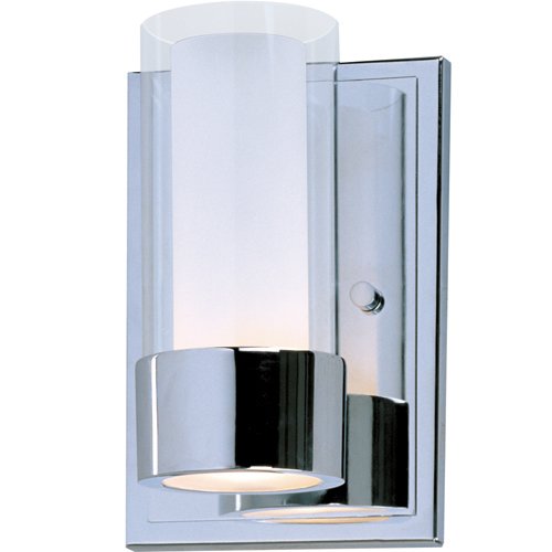 Maxim Lighting 5" 1-Light Wall Sconce in Polished Chrome with Clear/Frosted Glass