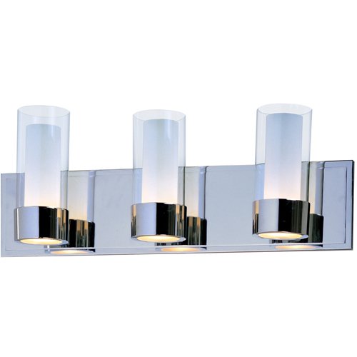 Maxim Lighting 21" 3-Light Bath Vanity in Polished Chrome with Clear/Frosted Glass