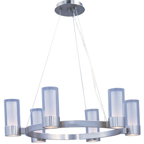 Maxim Lighting 27" 6-Light Single-Tier Chandelier in Polished Chrome with Clear/Frosted Glass