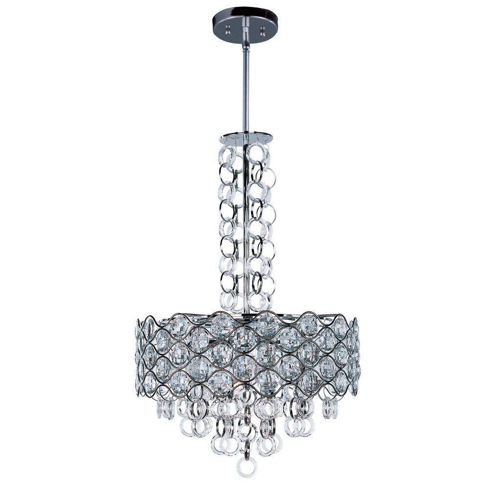 Maxim Lighting Single Pendant in Polished Chrome with Beveled Crystal Glass