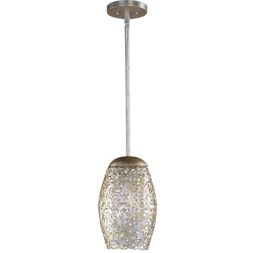 Maxim Lighting 6 1/2" 1-Light Mini Pendant in Golden Silver with Beveled Crystal