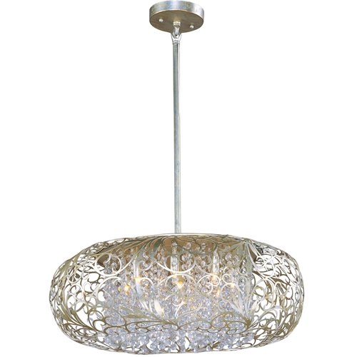 Maxim Lighting 24" 9-Light Single Pendant in Golden Silver with Beveled Crystal