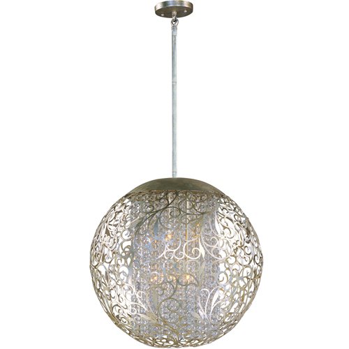 Maxim Lighting 23" 9-Light Pandant in Golden Silver with Beveled Crystal