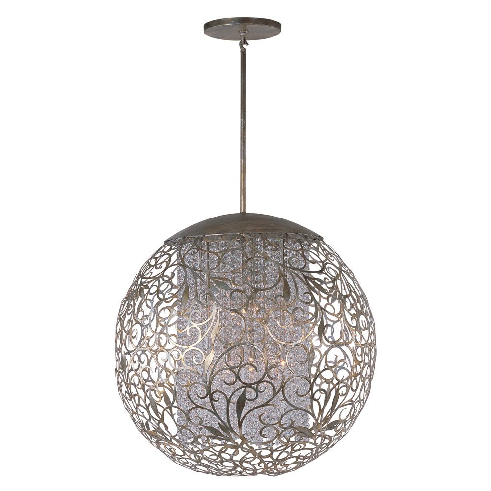 Maxim Lighting Single Pendant in Golden Silver with Beveled Crystal Glass
