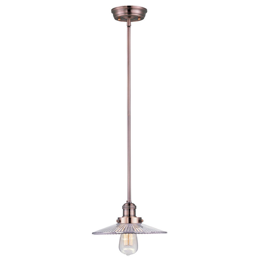 Maxim Lighting Single Pendant in Antique Copper with Clear Glass