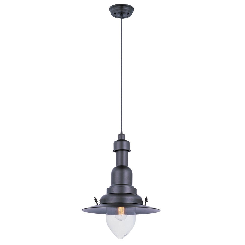 Maxim Lighting Single Pendant in Bronze with Clear Glass