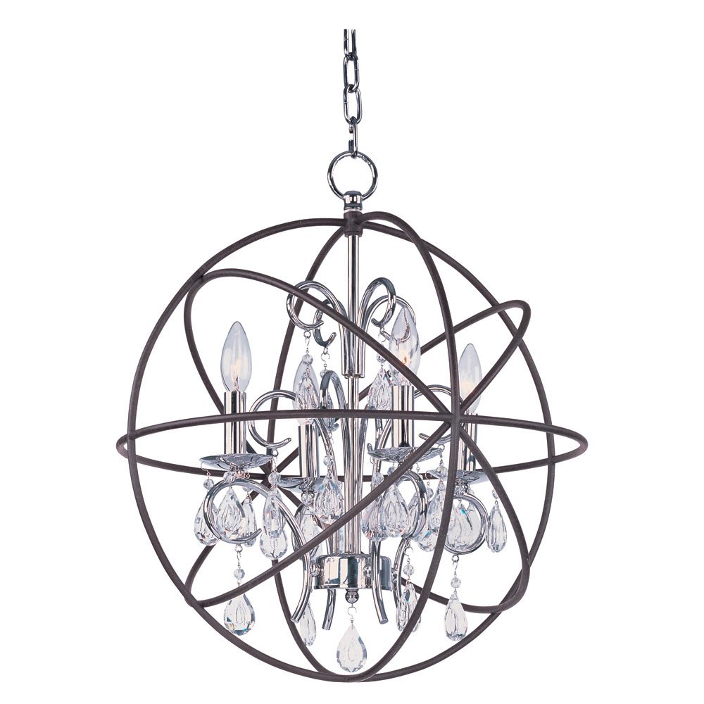 Maxim Lighting Single Tier Chandelier in Anthracite and Polished Nickel