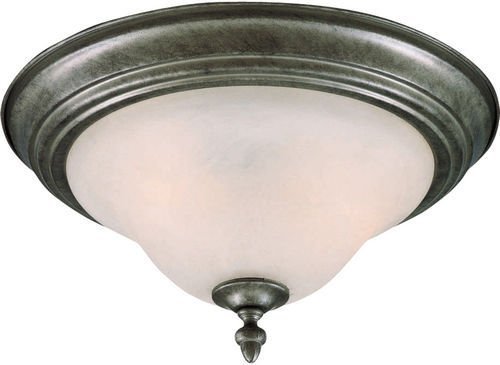 Maxim Lighting 13" 2-Light Flush Mount in Pewter with Marble Glass
