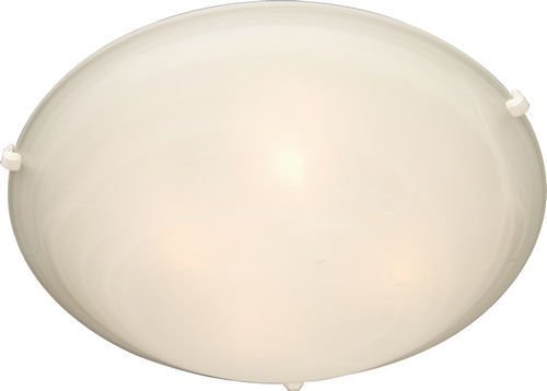 Maxim Lighting 12 1/2" 2-Light Flush Mount in White with Marble Glass