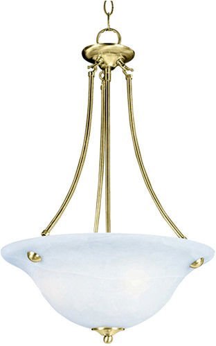 Maxim Lighting 16" 3-Light Invert Bowl Pendant in Polished Brass with Marble Glass