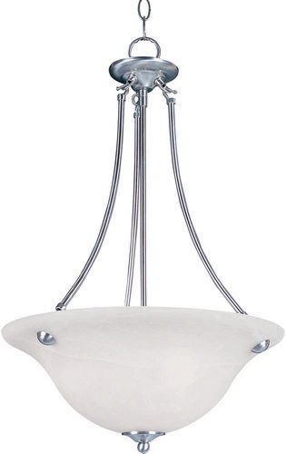 Maxim Lighting 16" 3-Light Invert Bowl Pendant in Satin Nickel with Marble Glass