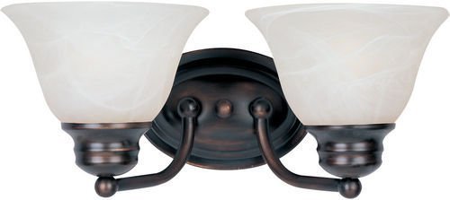 Maxim Lighting 13 1/4" 2-Light Bath Vanity in Oil Rubbed Bronze with Marble Glass