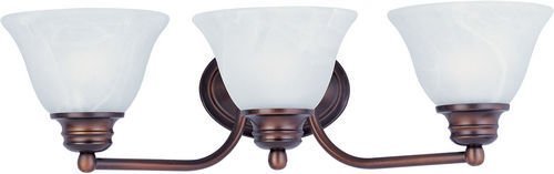 Maxim Lighting 19 1/2" 3-Light Bath Vanity in Oil Rubbed Bronze with Marble Glass