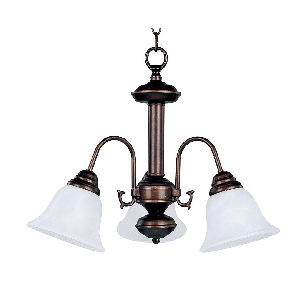 Maxim Lighting 20" 3-Light Chandelier in Oil Rubbed Bronze with Marble Glass