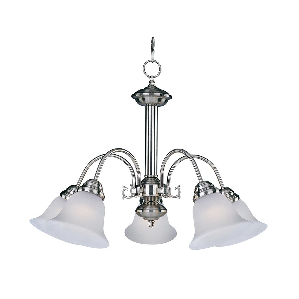 Maxim Lighting 5 Light Down Light Chandelier in Satin Nickel with Frosted Glass