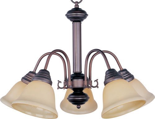 Maxim Lighting 24" 5-Light Chandelier in Oil Rubbed Bronze with Wilshire Glass