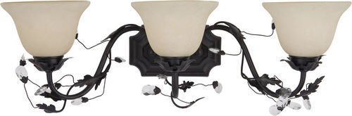 Maxim Lighting 28" 3-Light Bath Vanity in Oil Rubbed Bronze with Frosted Ivory Glass