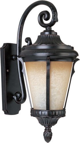 Maxim Lighting 11 1/2" Cast 1-Light Outdoor Wall Lantern in Espresso with Latte Glass