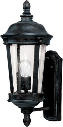 Maxim Lighting 8" 1-Light Outdoor Wall Lantern in Bronze with Seedy Glass
