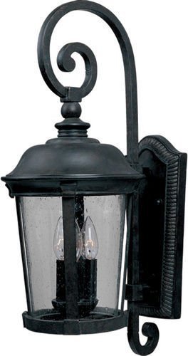 Maxim Lighting 10" 3-Light Outdoor Wall Lantern in Bronze with Seedy Glass