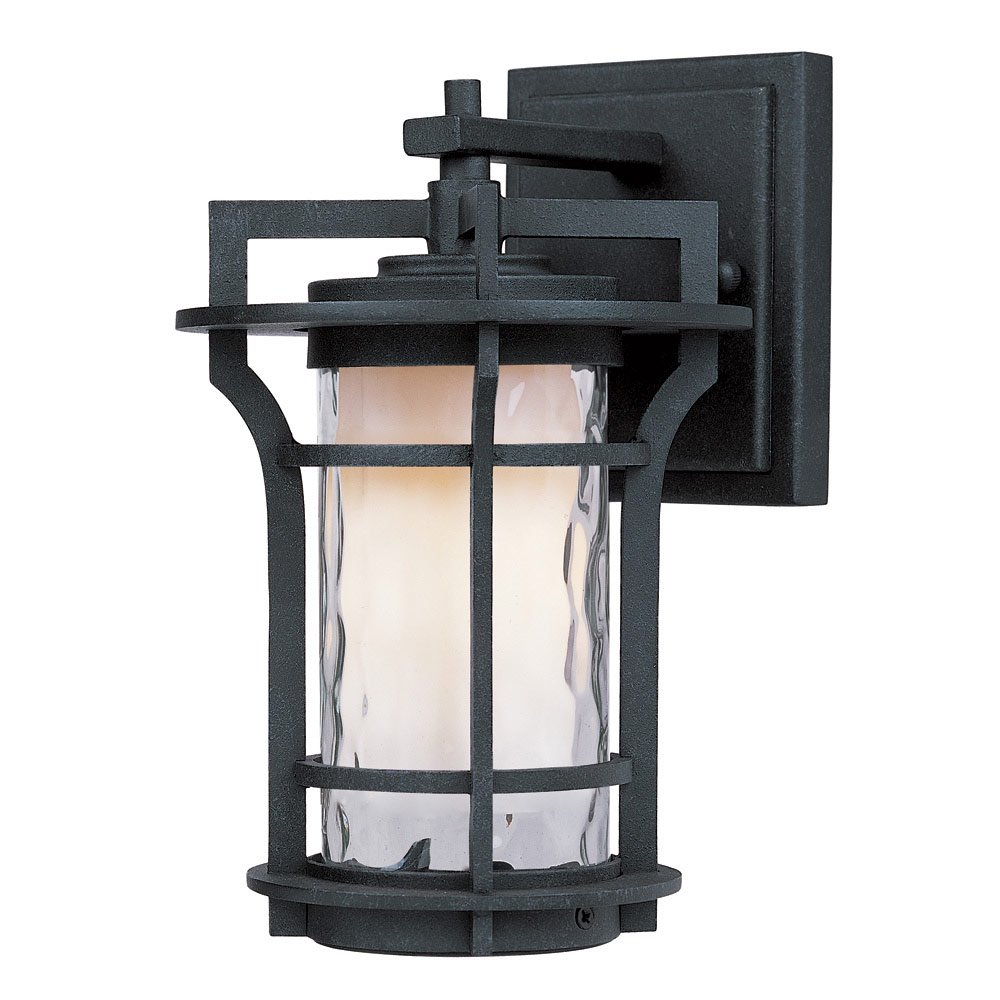 Maxim Lighting Outdoor Wall Lantern in Black Oxide with Water Glass Glass