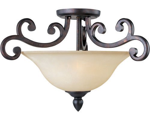 Maxim Lighting 22 1/2" 3-Light Semi-Flush Mount in Colonial Umber with Wilshire Glass