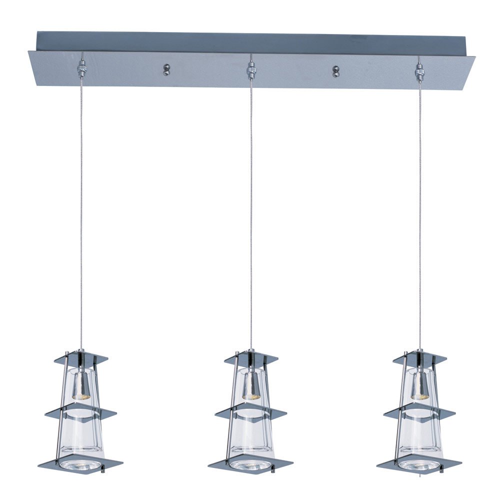 Maxim Lighting 3 Light LED Chandelier in Polished Chrome with Clear Glass