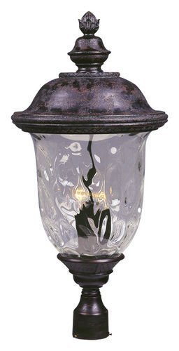 Maxim Lighting 14" 3-LT Outdoor Pole/Post Lantern in Oriental Bronze with Water Glass