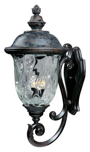 Maxim Lighting 14" 3-Light Outdoor Wall Lantern in Oriental Bronze with Water Glass